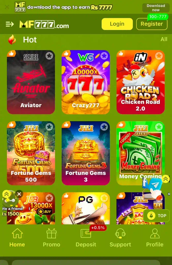 mf777 game home screenshot